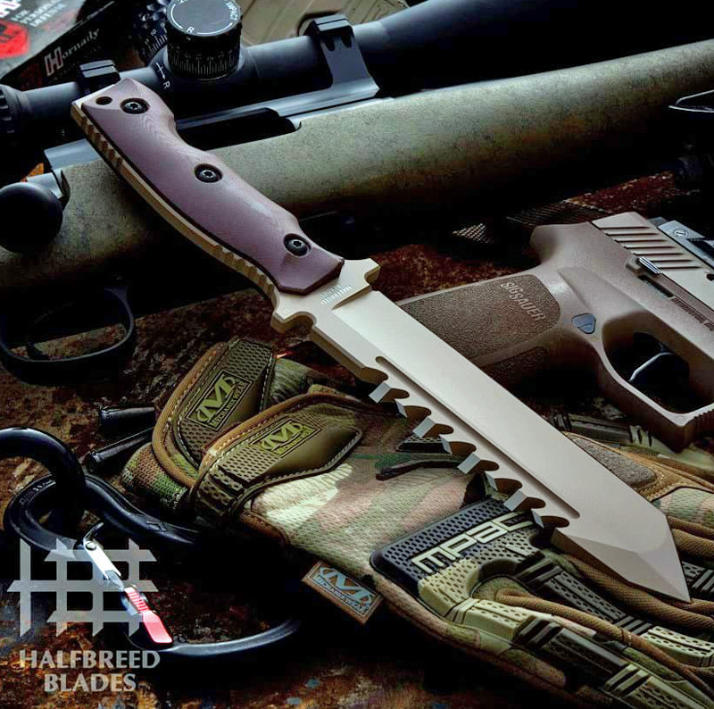 Halfbreed Blades Large Survival Knife | LSK-02 Dark Earth | Knifeworks