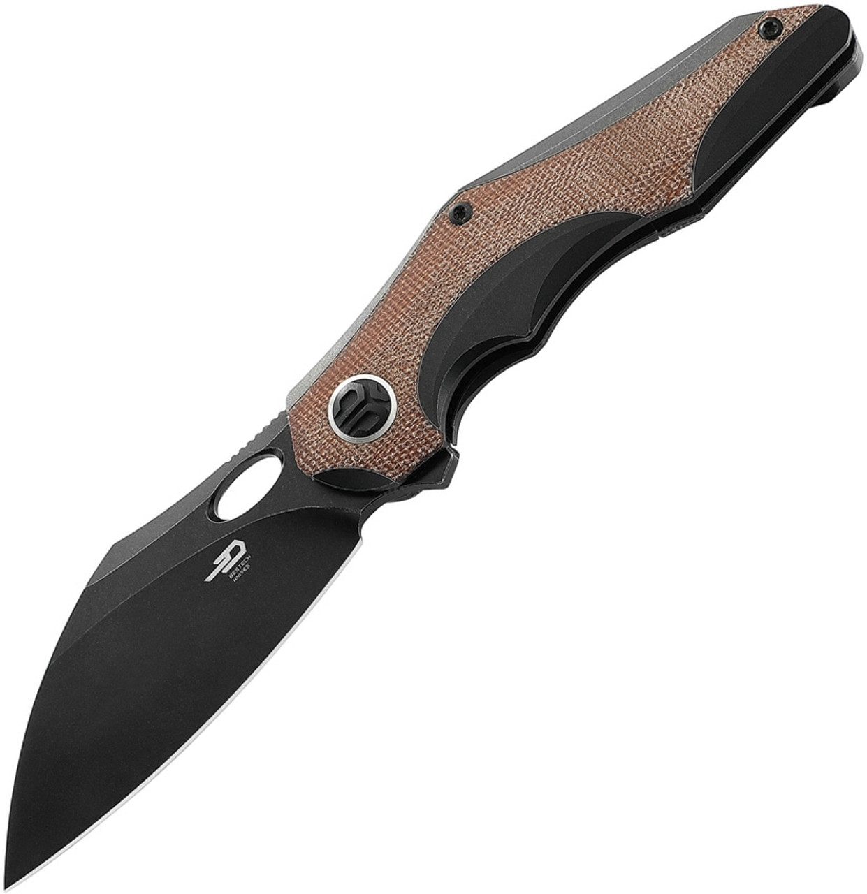 Bestech Knives Nogard Natural Ti Micarta (3.38" M390 Black) BT2105E