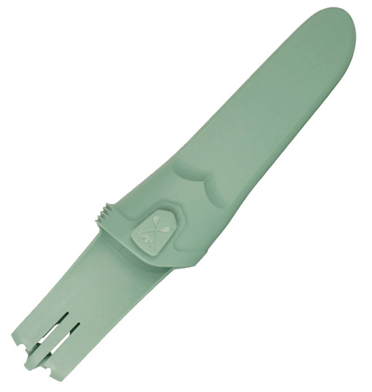 Mora Basic 546 (FT02581) 3.5" Swedish Stainless Steel Satin Clip Point Plain Blade, Teal and Gray Polypropylene Handle, Polypropylene Belt Sheath