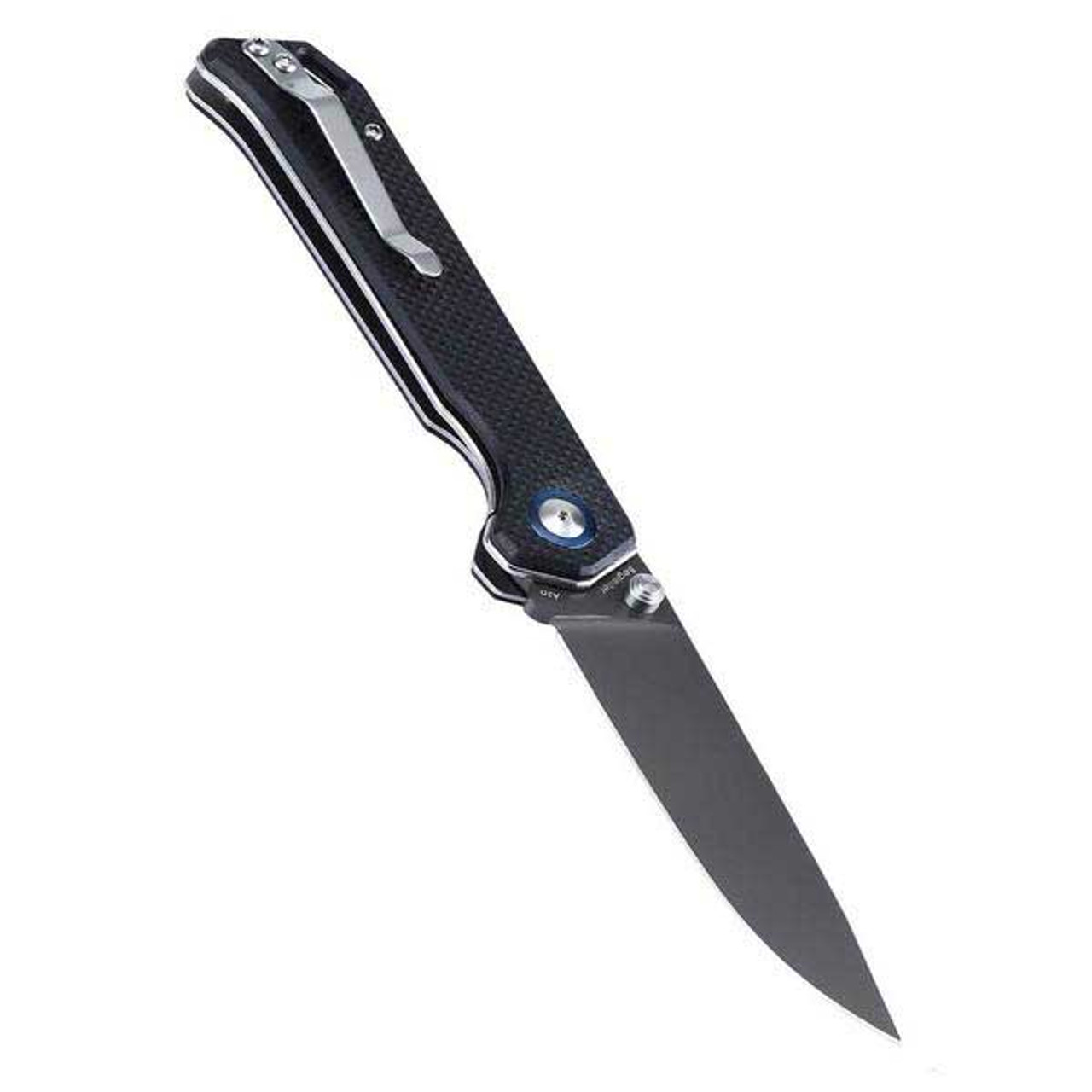 Kizer Cutlery Begleiter (KIV4458N1) 3.56" Bohler N690 Black Ti-Coated Drop Point Plain Blade, Black G-10 Handle