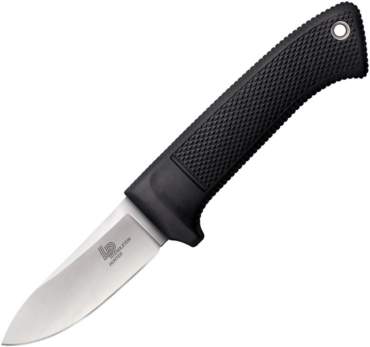 Cold Steel Pendleton Hunter (CS36LPST) 3.5" AUS-10A Satin Droip Point Plain Blade, Black Kray-Ex Handle, Black Secure-Ex Belt Sheath