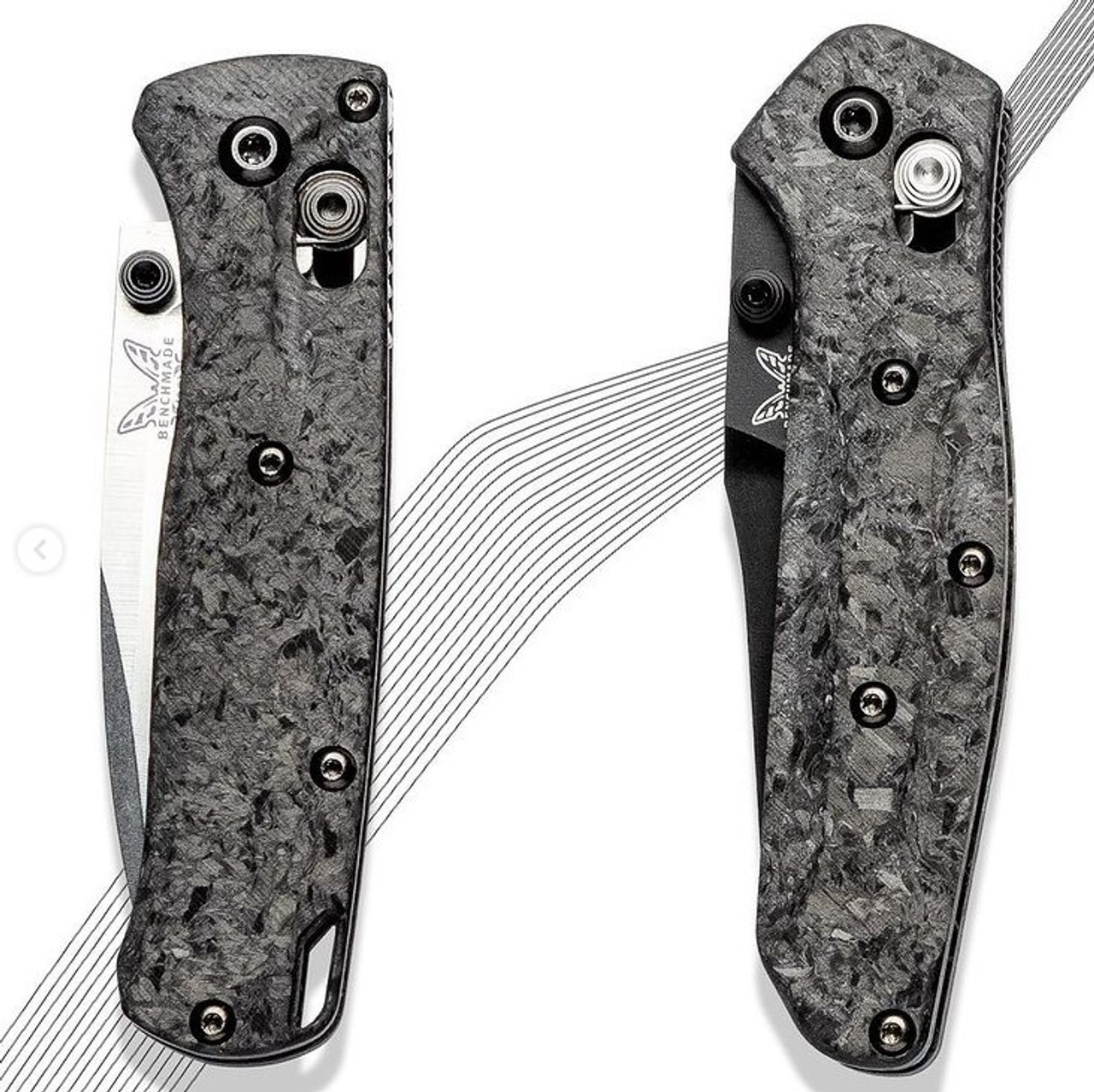 Flytanium Crossfade Shredded CF Scales - for Benchmade MINI Bugout