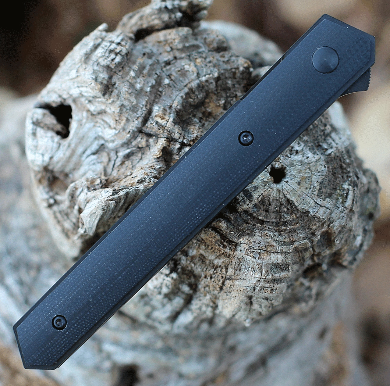 Boker Plus Kwaiken Air (01BO343) 3.54" VG-10 Black Trailing Point Plain Blade, Black G-10 Handles