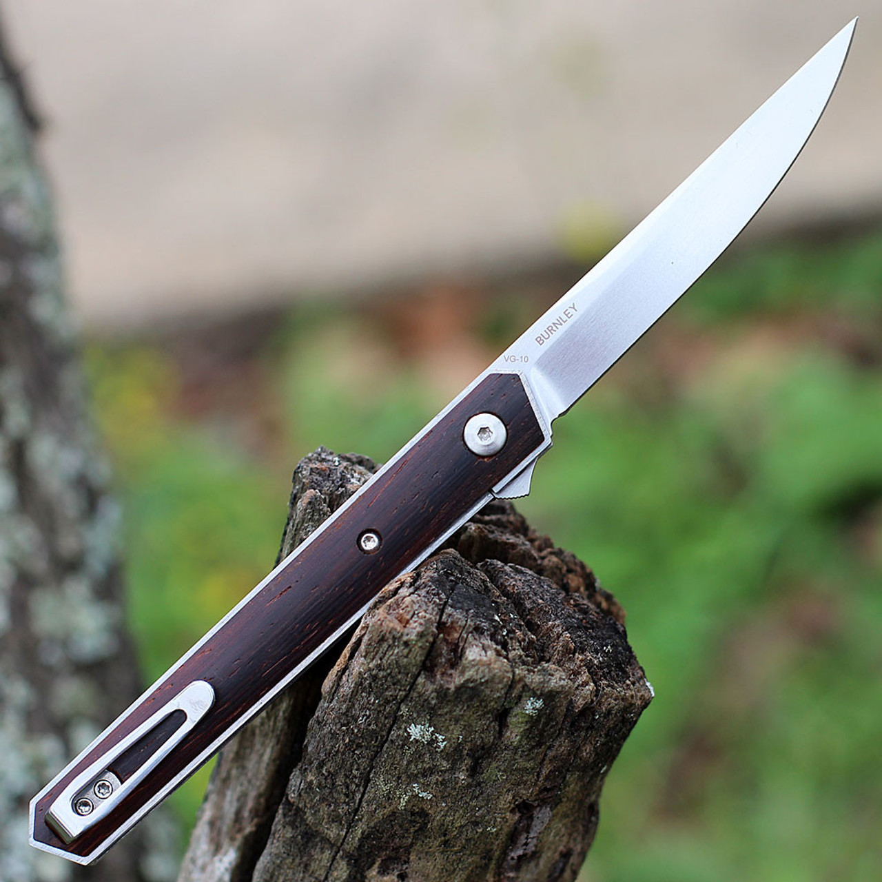 Boker Plus Kwaiken Air MINI (01BO325) 3" VG-10 Satin Trailing Point Plain Blade, Cocobolo Wood Handles