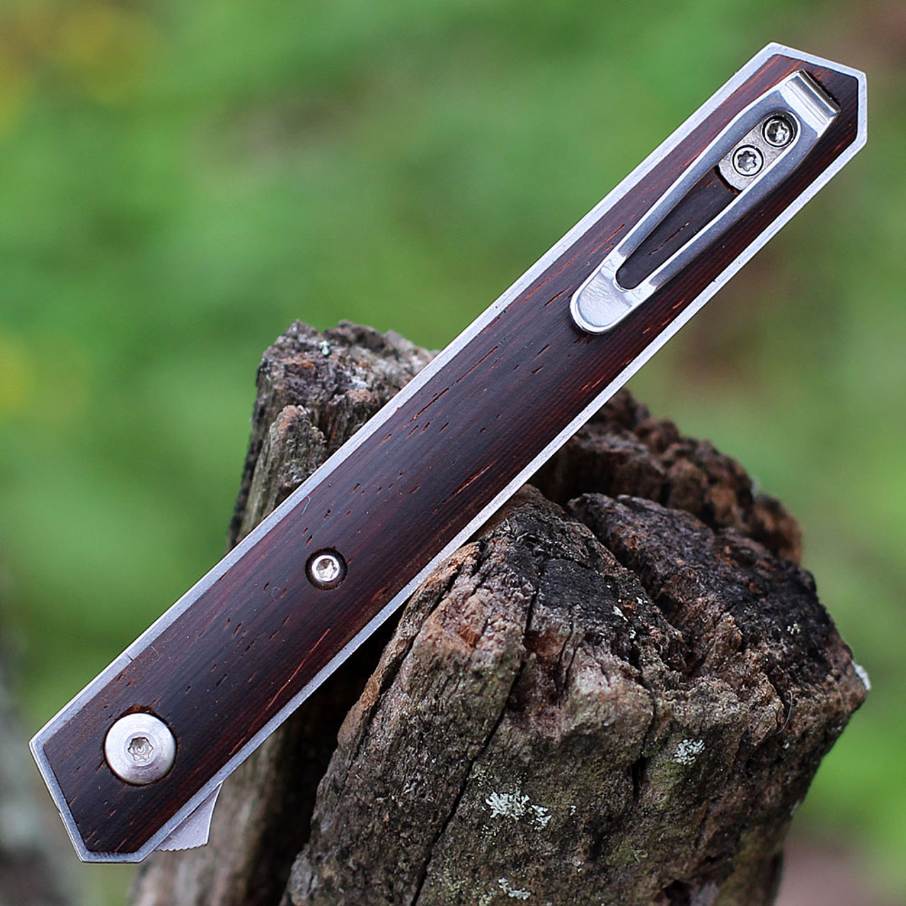 Boker Plus Kwaiken Air MINI (01BO325) 3" VG-10 Satin Trailing Point Plain Blade, Cocobolo Wood Handles