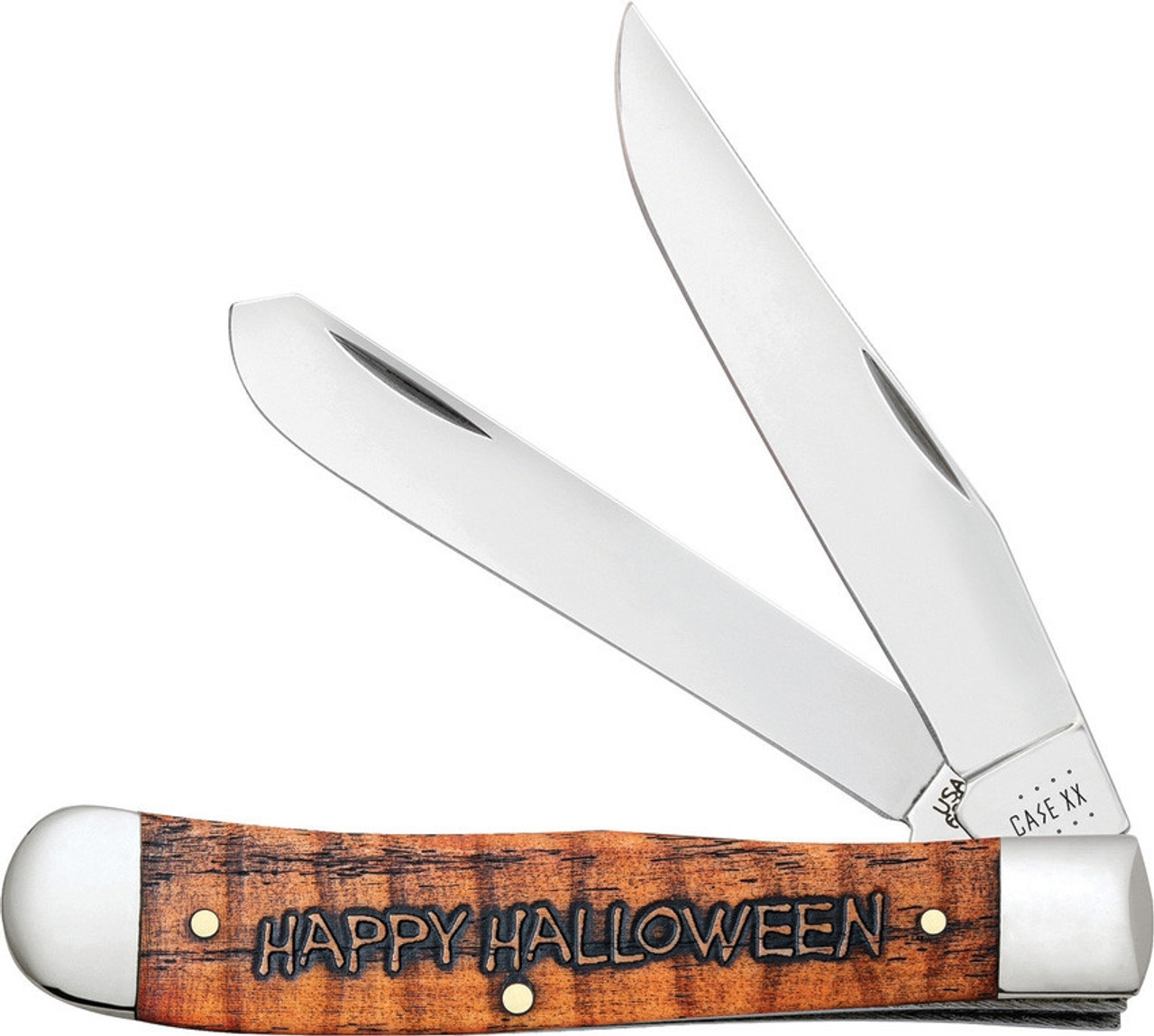 Case Trapper 2021 Halloween 10599 Orange Natural Bone Handle w/ Box (6254 SS)