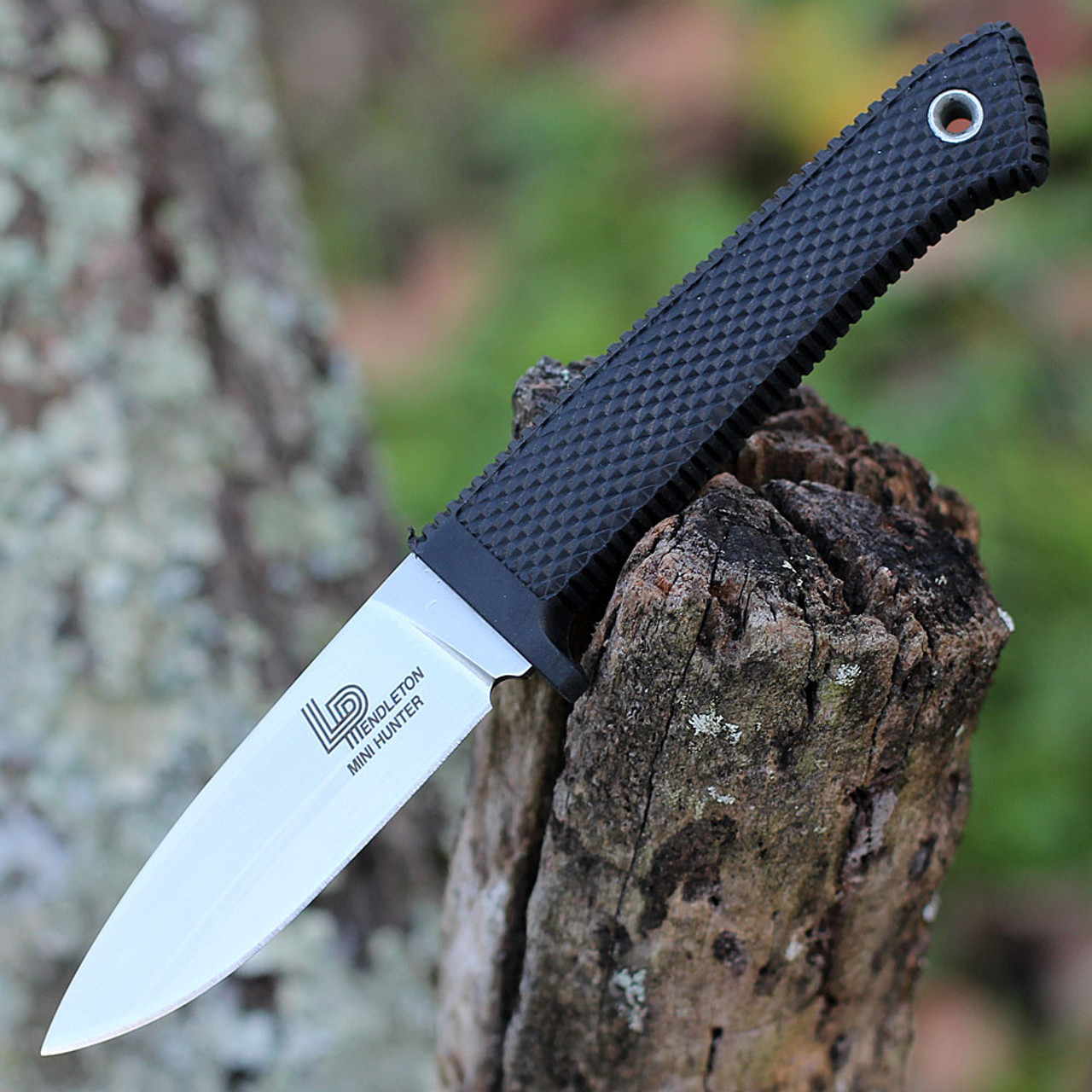 Cold Steel Pendleton Mini Hunter (CS36LPME) 3.0" AUS-10A Satin Drop Point Plain Blade, Black Kray-Ex Handle