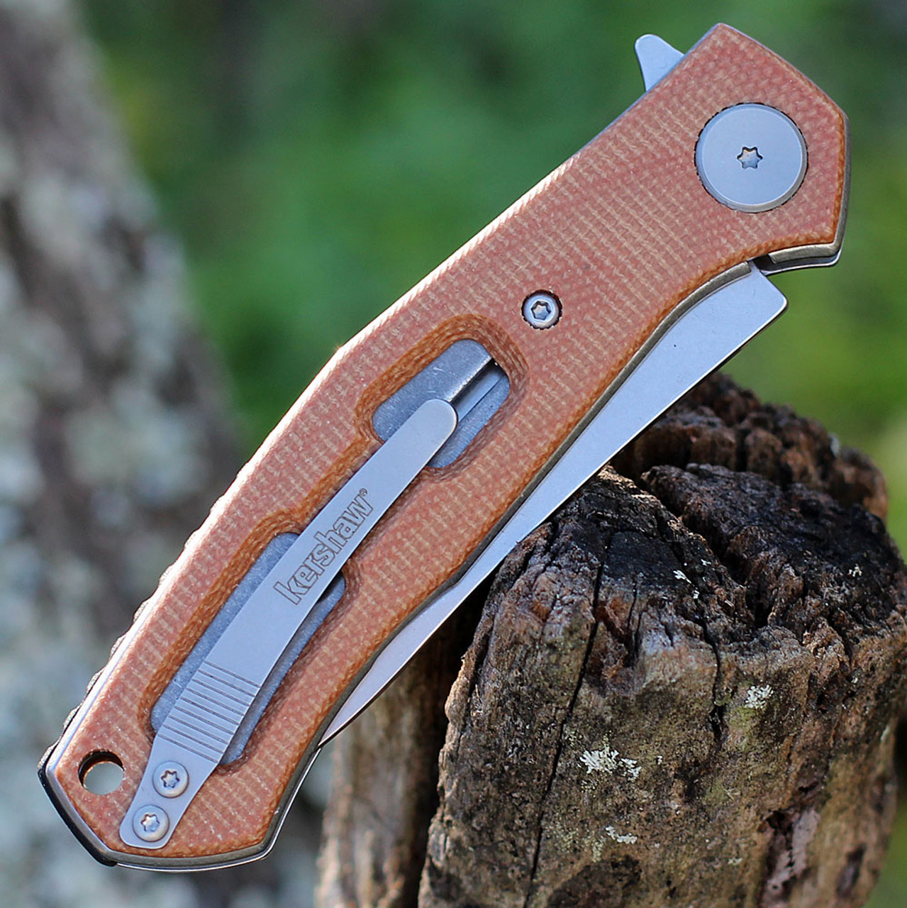 Kershaw Concierge - Brown Canvas Micarta (3.2" D2 Satin) 4020MIB