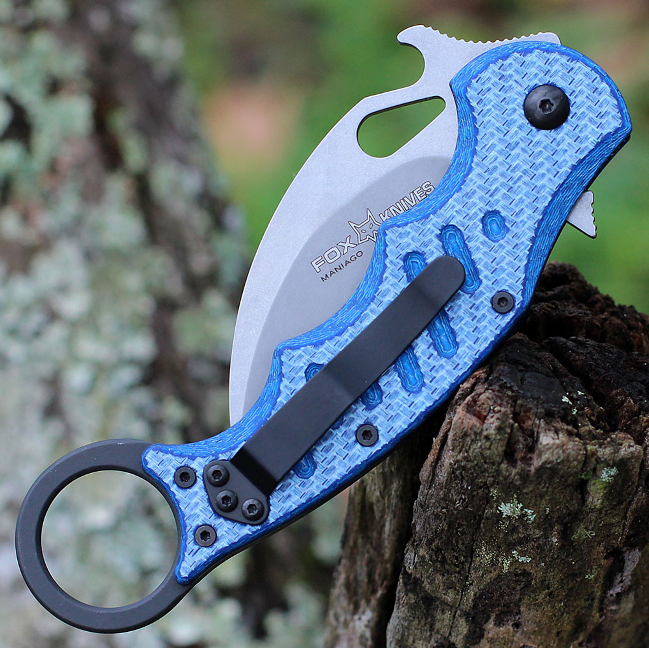 Fox Knives 479 - Blue Twill CF (3.2" N690Co SW) 479BLTSW
