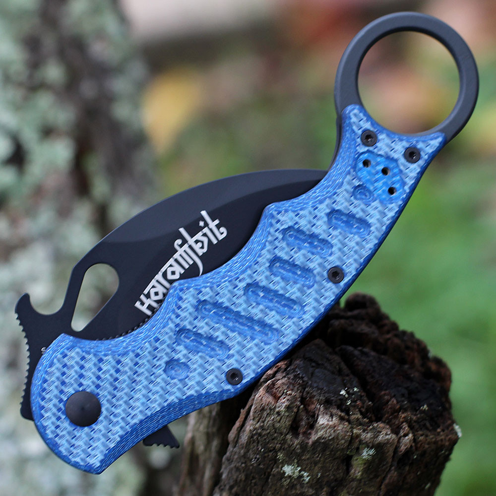 Fox 479 | Blue Twill CF Karambit Blk | Knifeworks