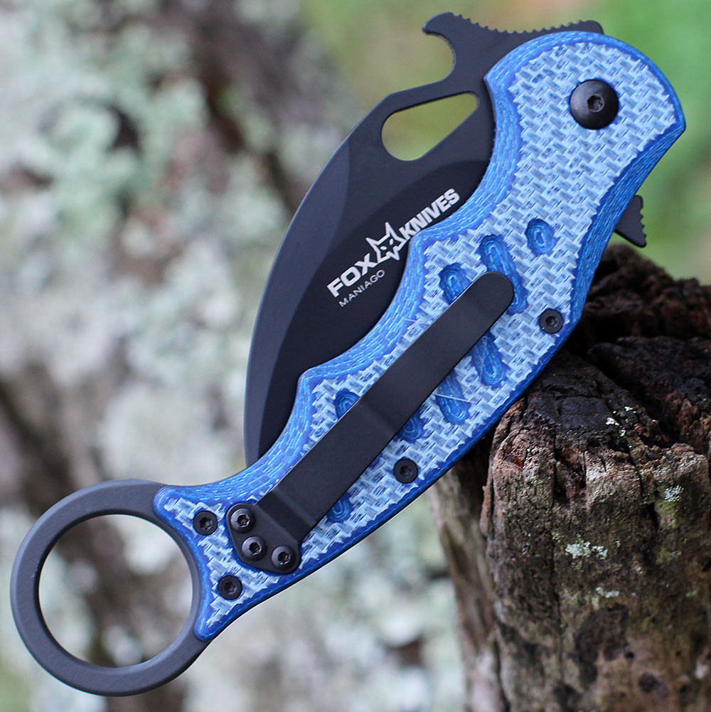 Fox 479 | Blue Twill CF Karambit Blk | Knifeworks