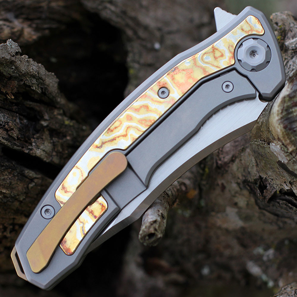 Maxace Halictus 2.0 | Titanium and Mokume| Knifeworks