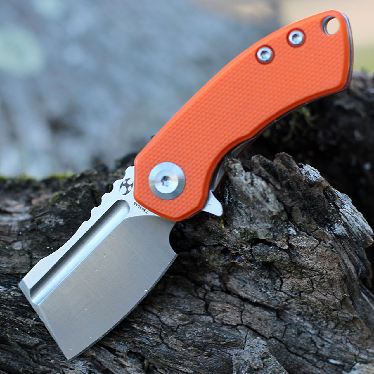 Kansept Mini Korvid - Orange G-10 (1.5" 154CM Satin Cleaver) T3030A6