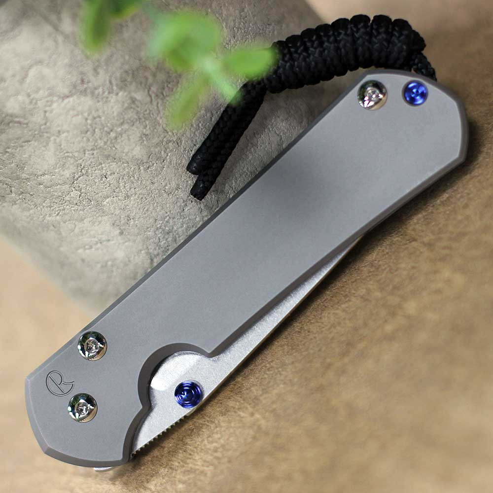 Glass blasted titanium handle Reeve Integral Lock