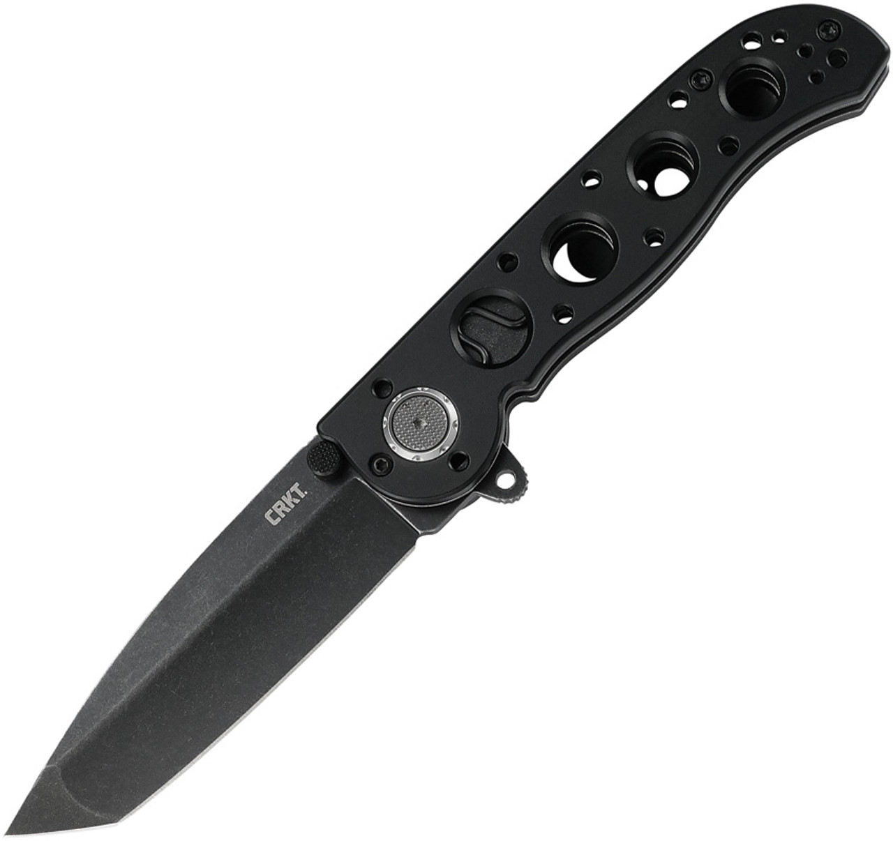 CRKT M16 (CR02DB) 3.12" Black Stonewashed D2 Tanto Plain Blade, Black Aluminum Handle