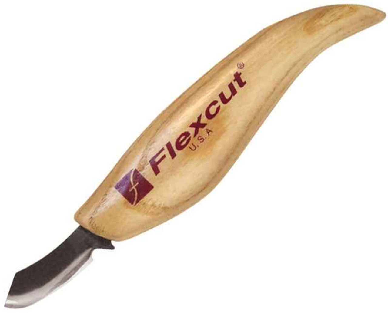 Flexcut Upsweep Knife, 6 1/4" overall. 1 3/8" high carbon steel blade