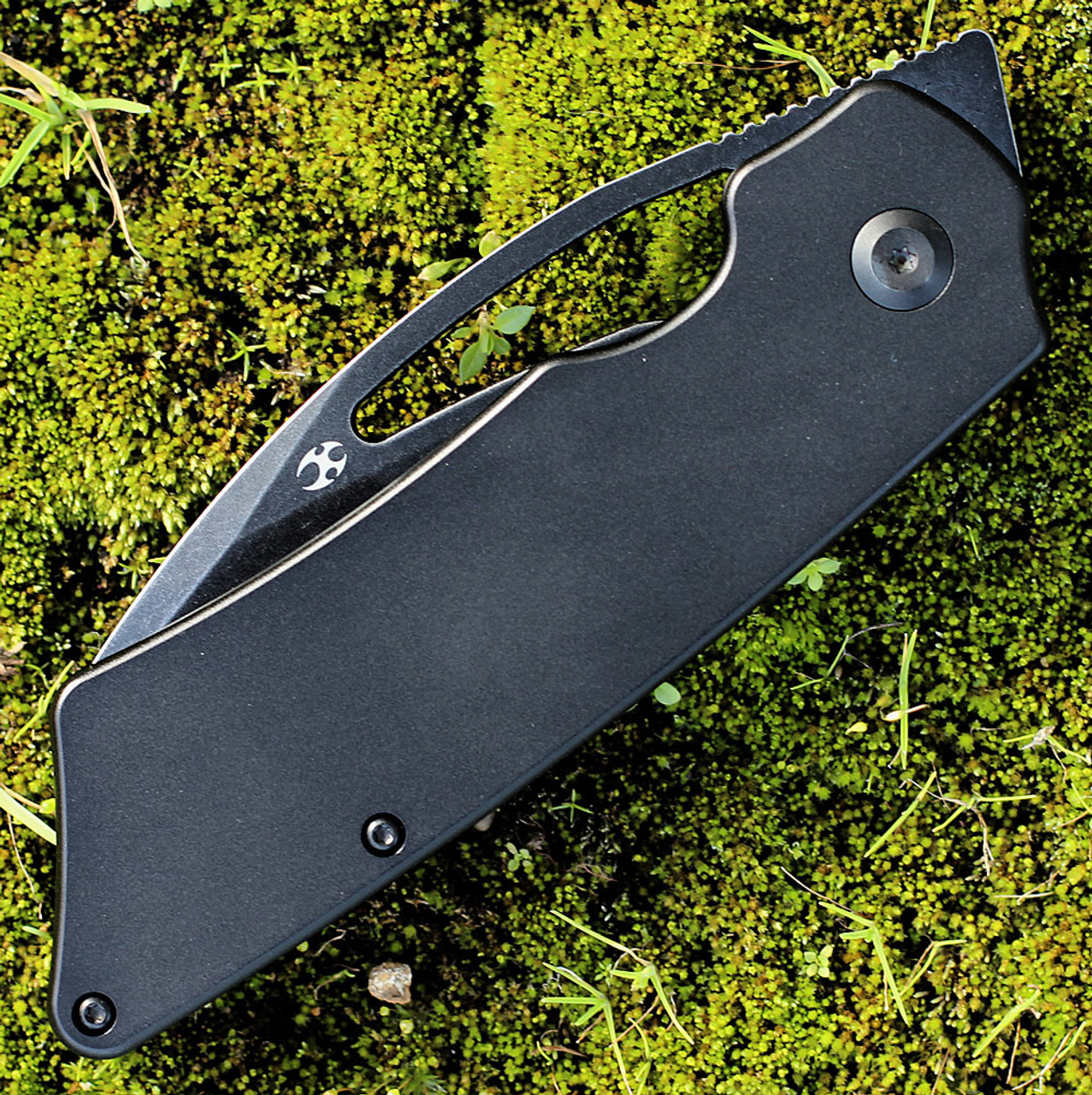 Kansept Goblin XL (K1016A2) - 3.50" CPM-S35VN Black TiCn Stonewashed Tanto Plain Blade, Black Anodized Titanium Handle