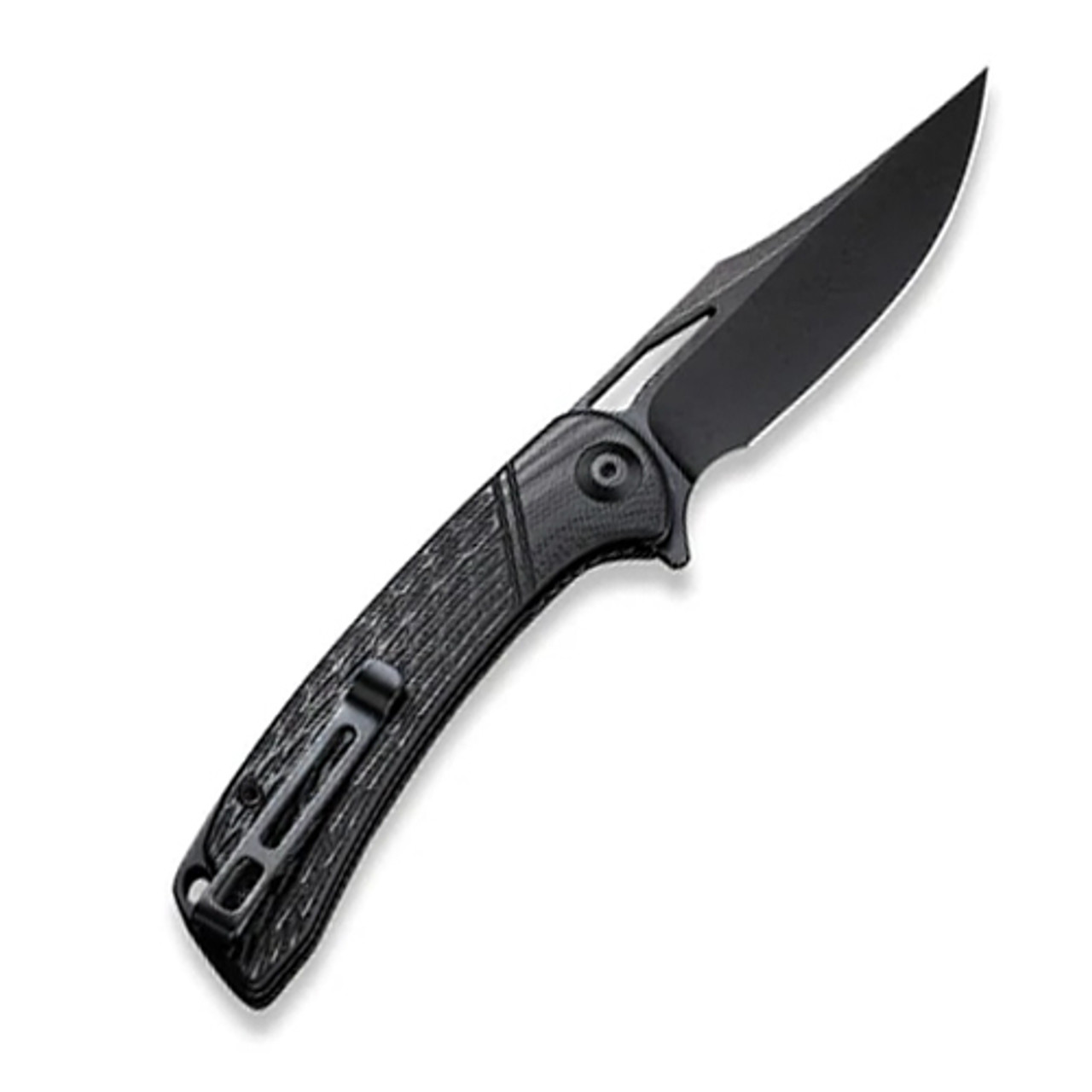 CIVIVI Dogma Folding Knife (C2005G)-3.46" Blackwash D2 Clip Point Blade, Black G-10 Handle