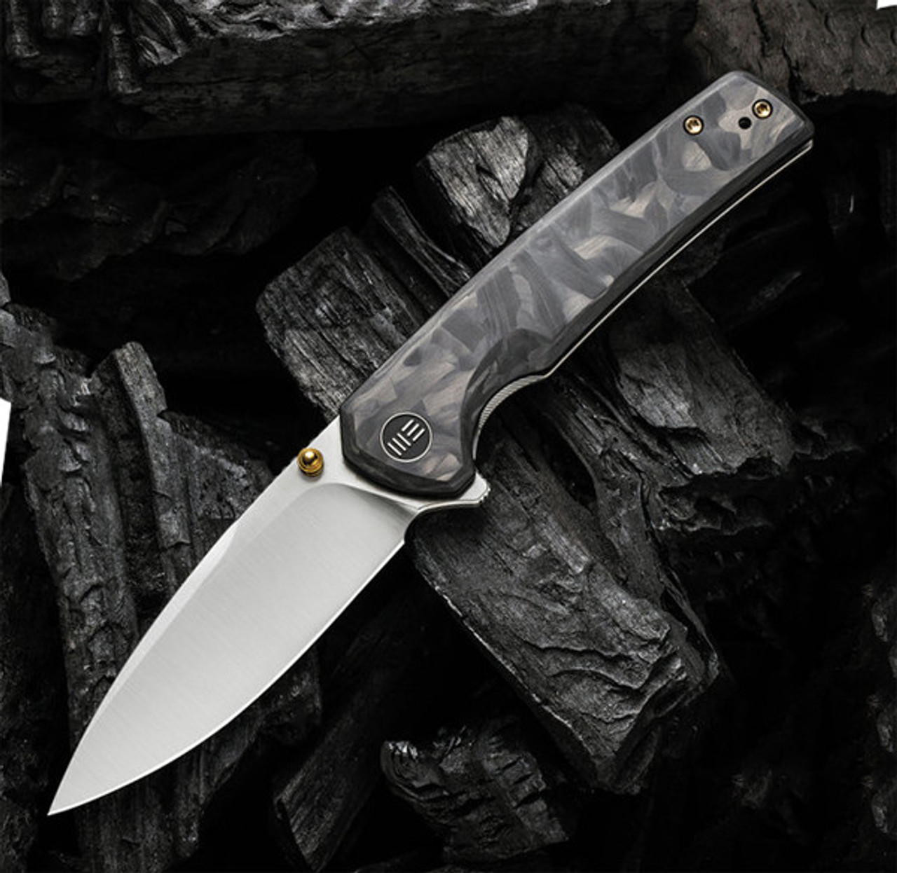 WE Knife Subjugator - Marble CF / Gray Ti (3.5" CPM 20CV Satin) WE21014D-1