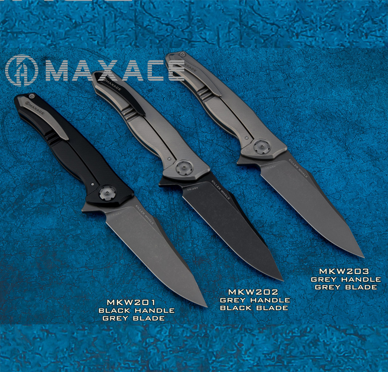 Maxace Killer Whale 2.0 - Gray Ti (3.86" ASP-60 Blk SW) MKW202