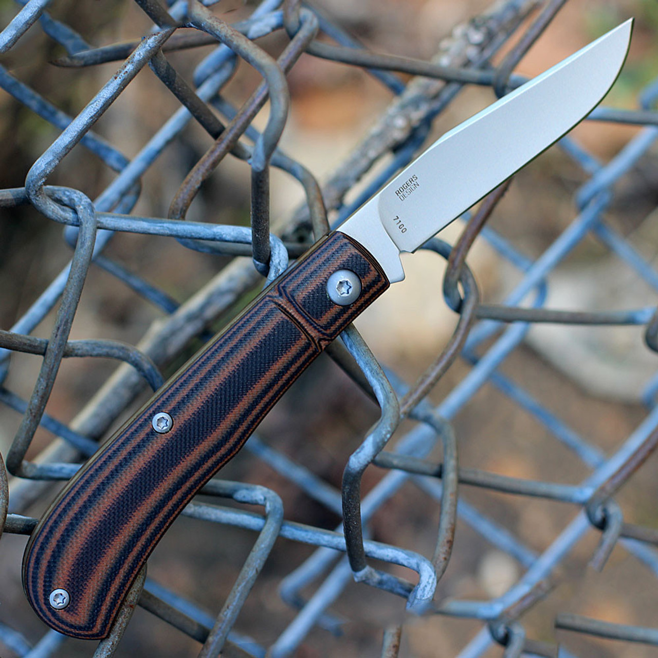 CRKT Venandi (CR7100) 3.12" 8Cr13MoV Bead Blasted Clip Point Plain Blade, Black and Brown G-10 Handle