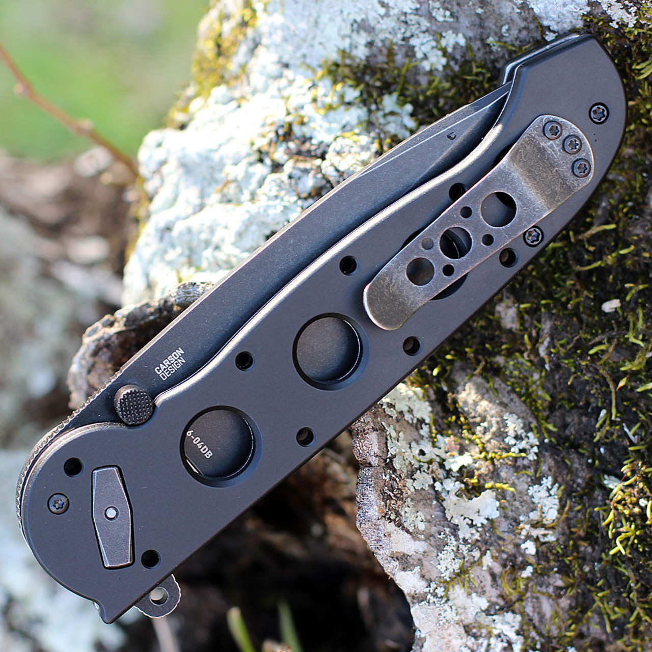 CRKT Carson M16 Deadbolt A/O (CR04DB) 3.89" D2 Blackwashed Tanto Plain Blade, Black Aluminum Handle