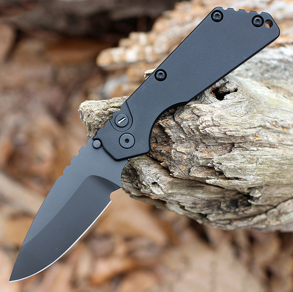 Pro-Tech Pro-Strider SnG Operator Automatic - Blk Alum (3.5" Blk DLC) Tritium Button 2403-OP