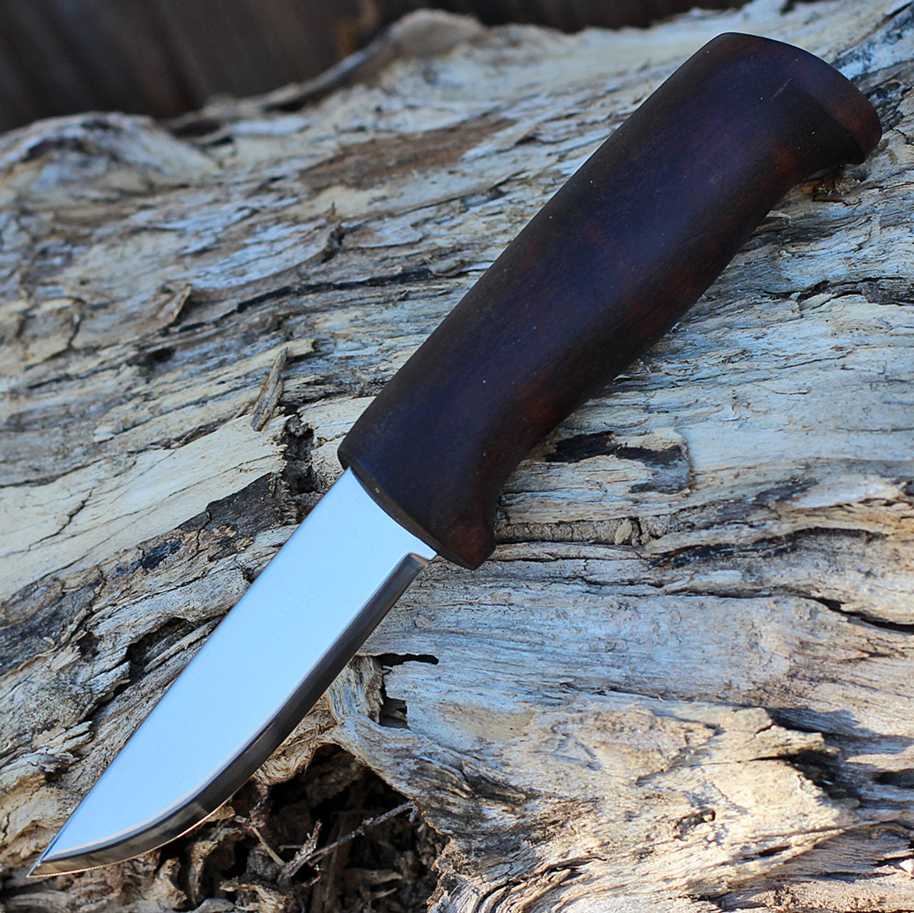 Helle Knives: Dele - Outdoor Chef Knife - Polished 12C27 Stainless - Curly  Birch