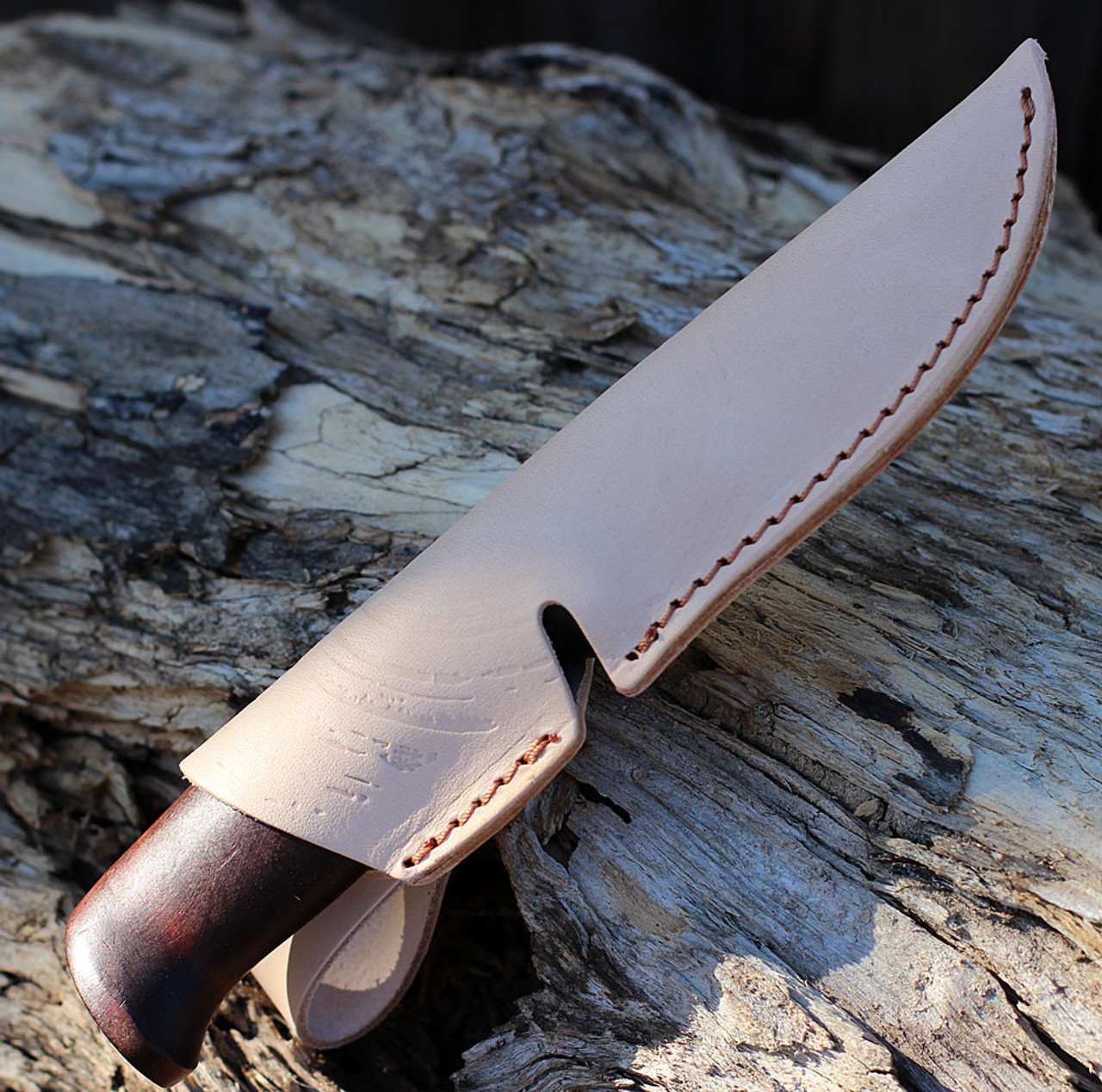 Helle Gro Fixed Blade - Birch Wood (3.5" Sandvik 12C27 Satin) Leather Sheath