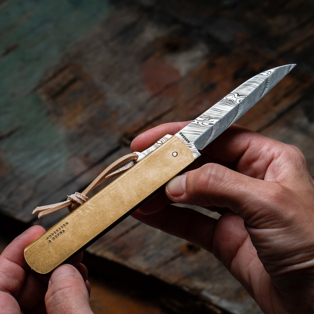 Andersson & Copra | Urban Husky Damasteel & Brass | Knifeworks