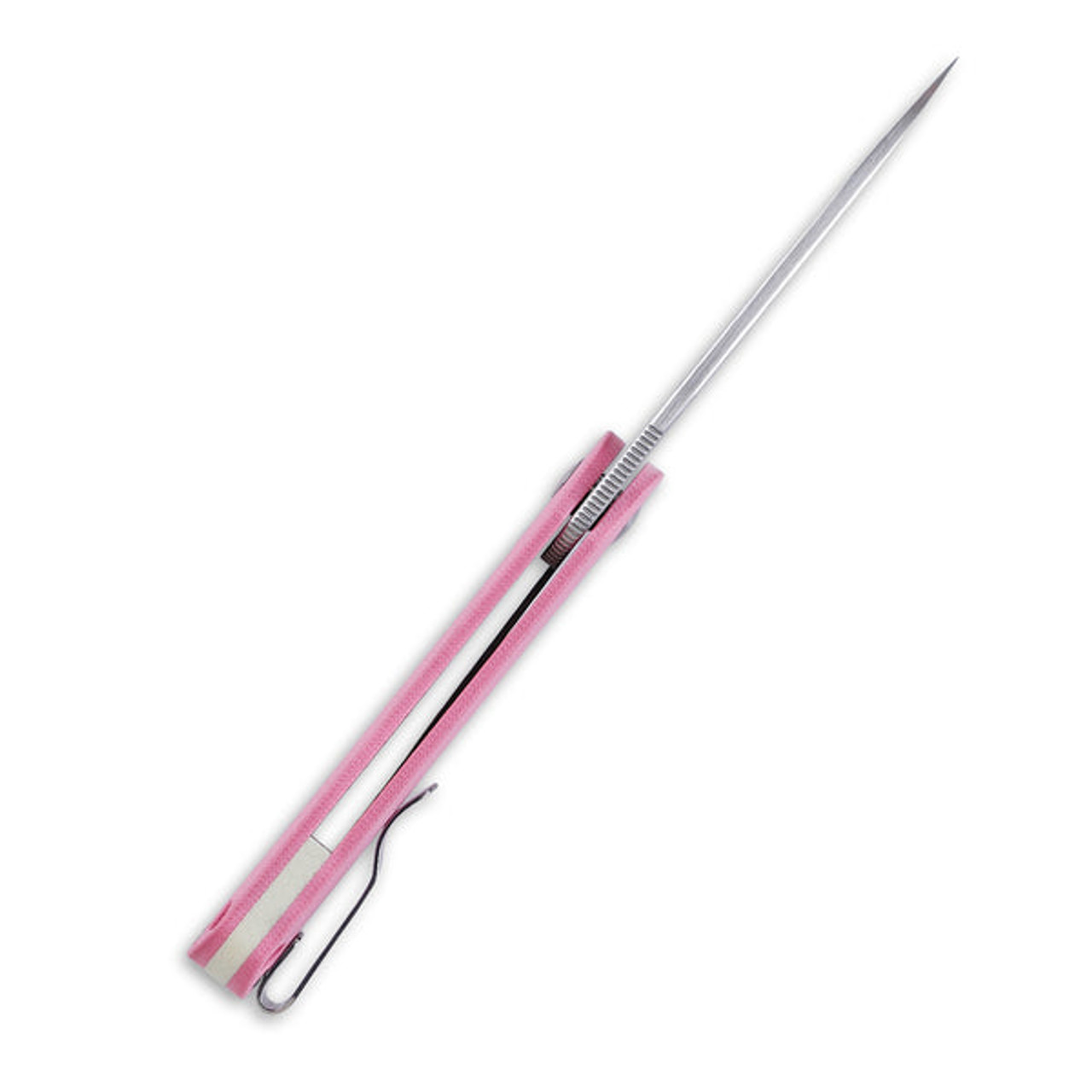 Kizer Lätt Vind Mini (V3567N3) 3" Bohler N690 Satin Spear Point Plain Blade, Pink G-10 Handle