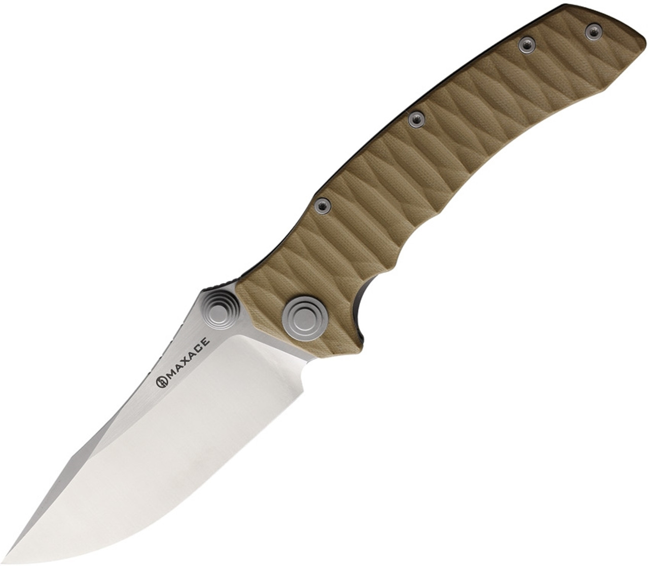 Maxace Sandstorm K - Brown G-10 (4.4" Bohler K110 Satin) MSK07 - Knifeworks