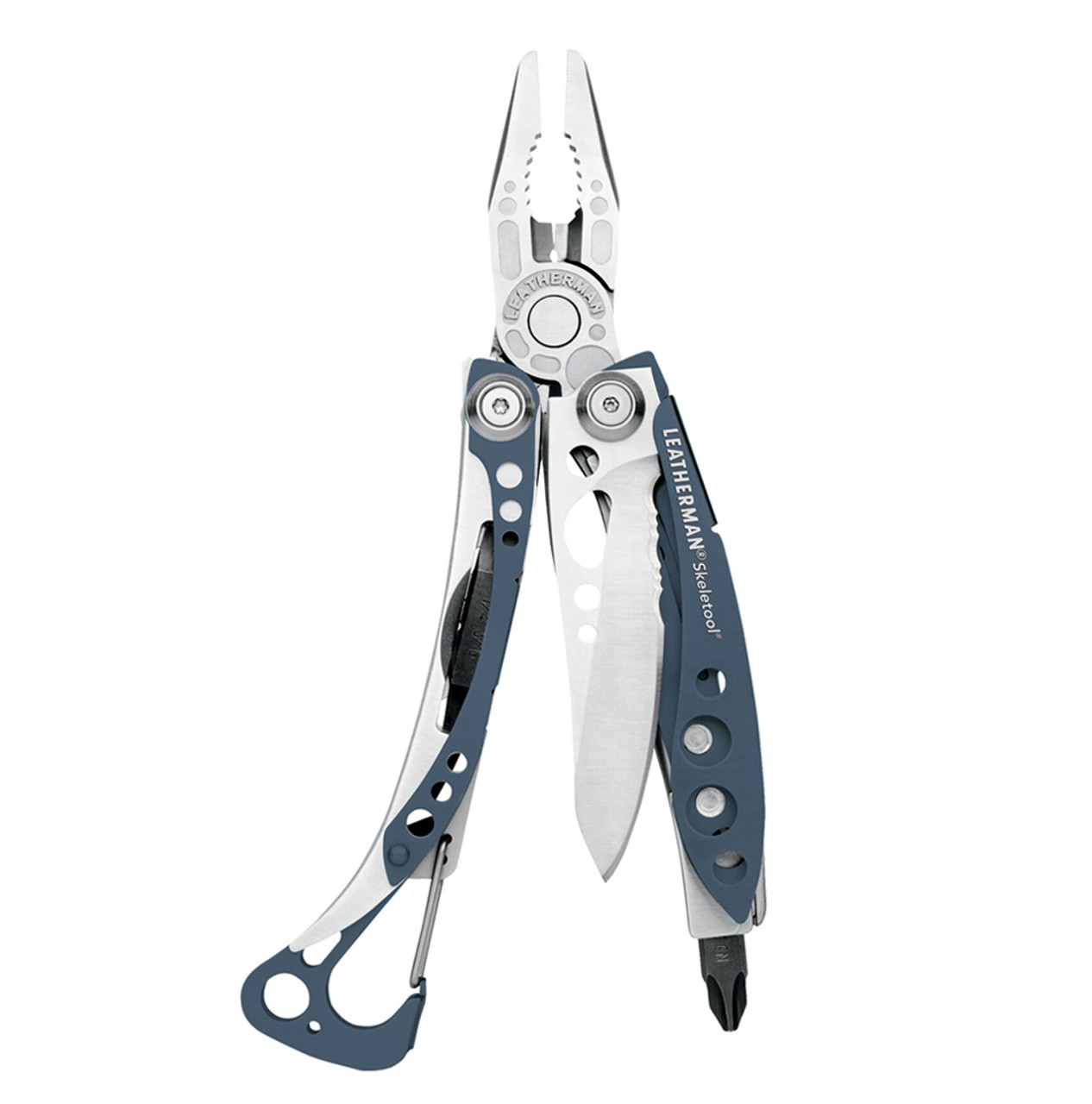 Leatherman Skeletool 7-in-1 Multi-Tool (832200) - 2.6" 420HC Combo Knife, Blue Denim Stainless Steel Handles - NO Sheath