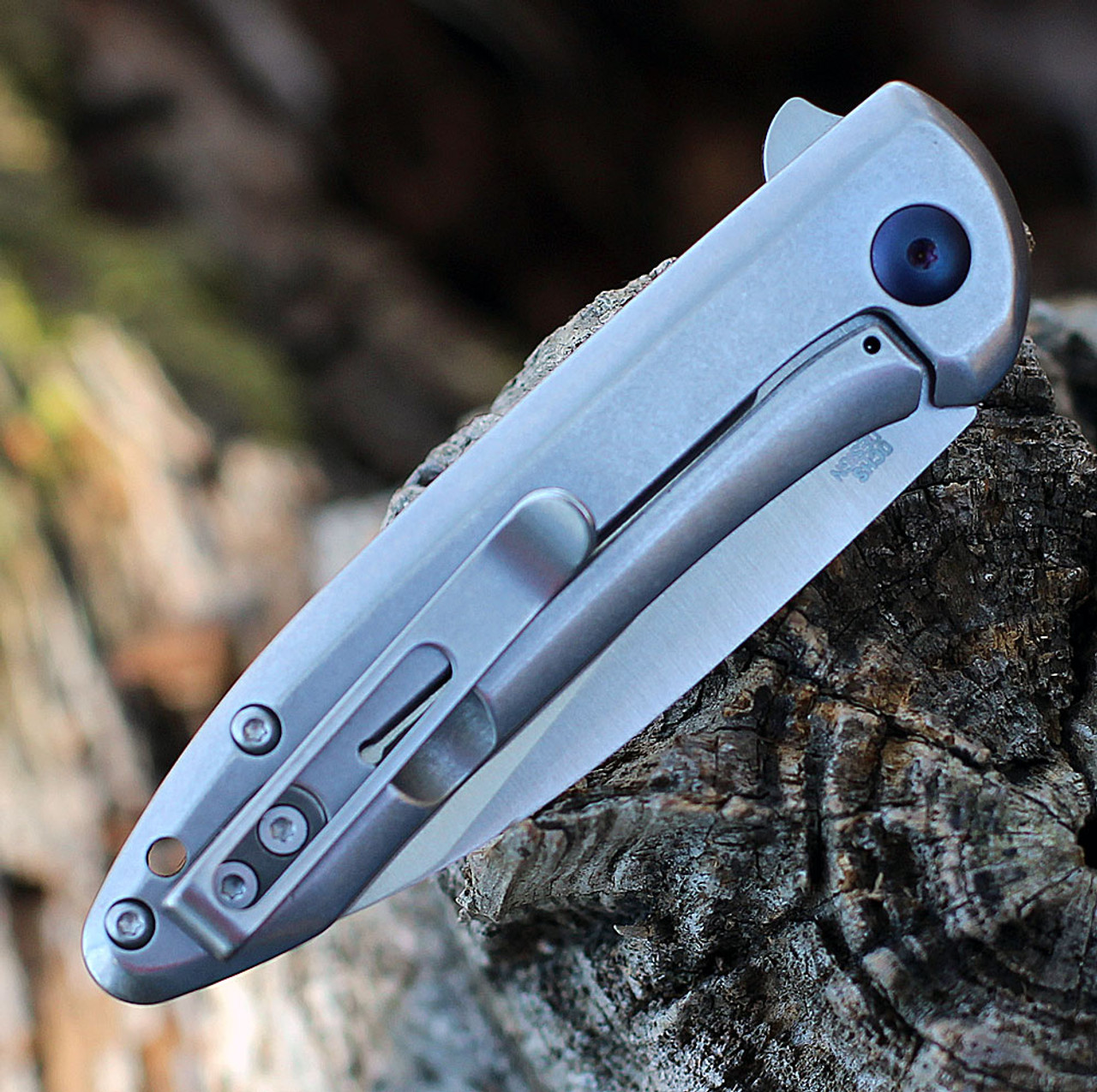 CRKT Delineation A/O (CR5385) 2.94" 8Cr13MoV Satin Drop Point Plain Blade, Gray Stainless Steel Handle