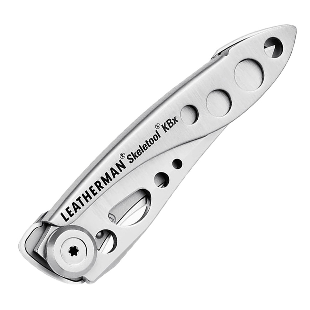 Leatherman Skeletool KBx Folding Knife (832382) - 2.6" 420HC Satin Combo Blade, Stainless Steel Handle - NO Sheath