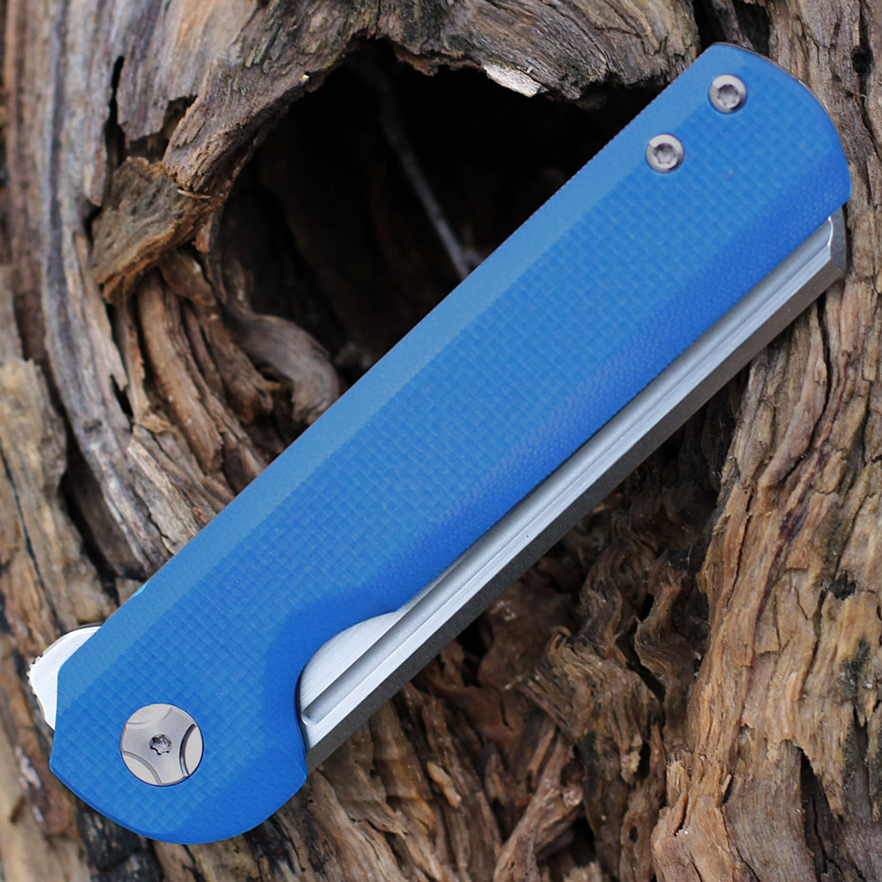 Arcform Slimfoot Folding - Ti / Blue G-10 (3.5" M390 Satin Sheepsfoot) ARC-119