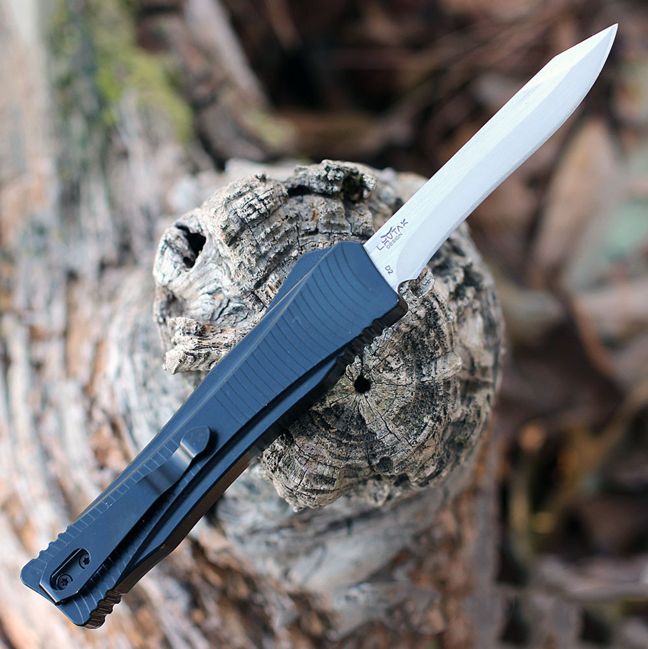 Boker Plus Falcon 2.0 OTF 06EX245 open showing 3.35" D2 recurve blade