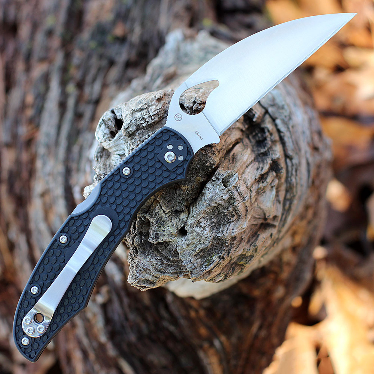 Byrd Cara Cara 2 (BY03PBKWC2) 3.83" 8Cr13MoV Satin Plain Wharncliffe Blade, Black FRN Handle