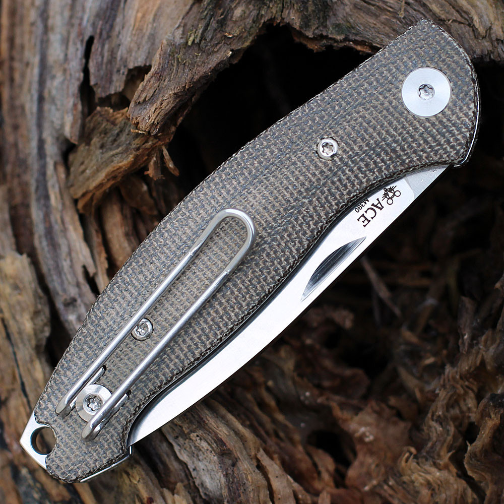 GiantMouse ACE Farley Slipjoint - Green Canvas Micarta - Knifeworks