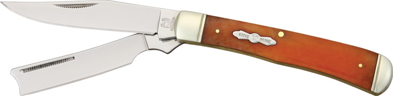 Rough Ryder Razor Trapper - Orange Bone (3" SS Satin) RR073