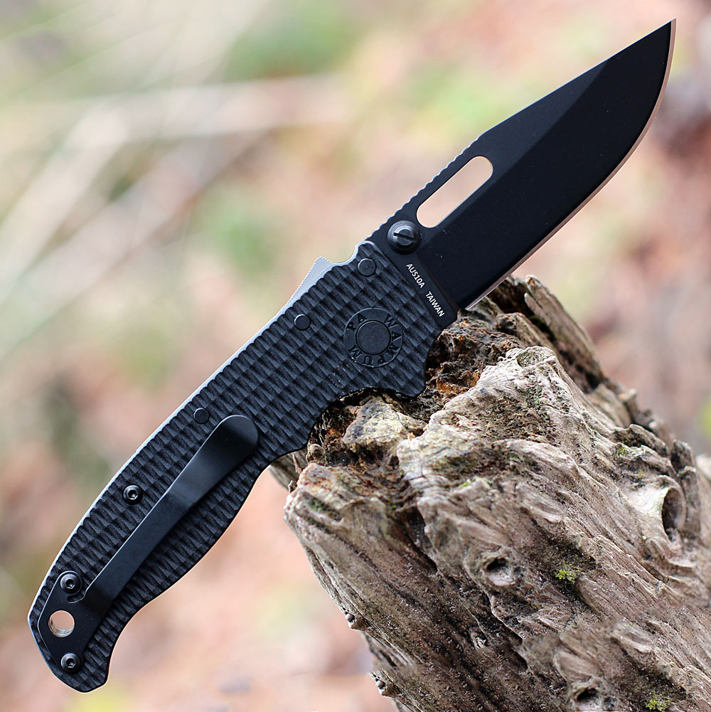 Demko AD20.5 Shark Lock | Black Clip Point - Knifeworks