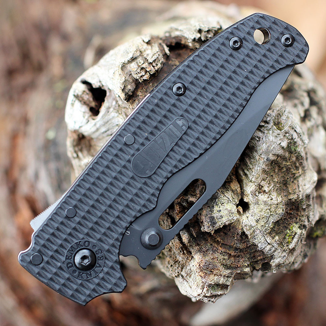 Demko AD20.5 Shark Lock Black (3" AUS-10A Clip Point Blk)
