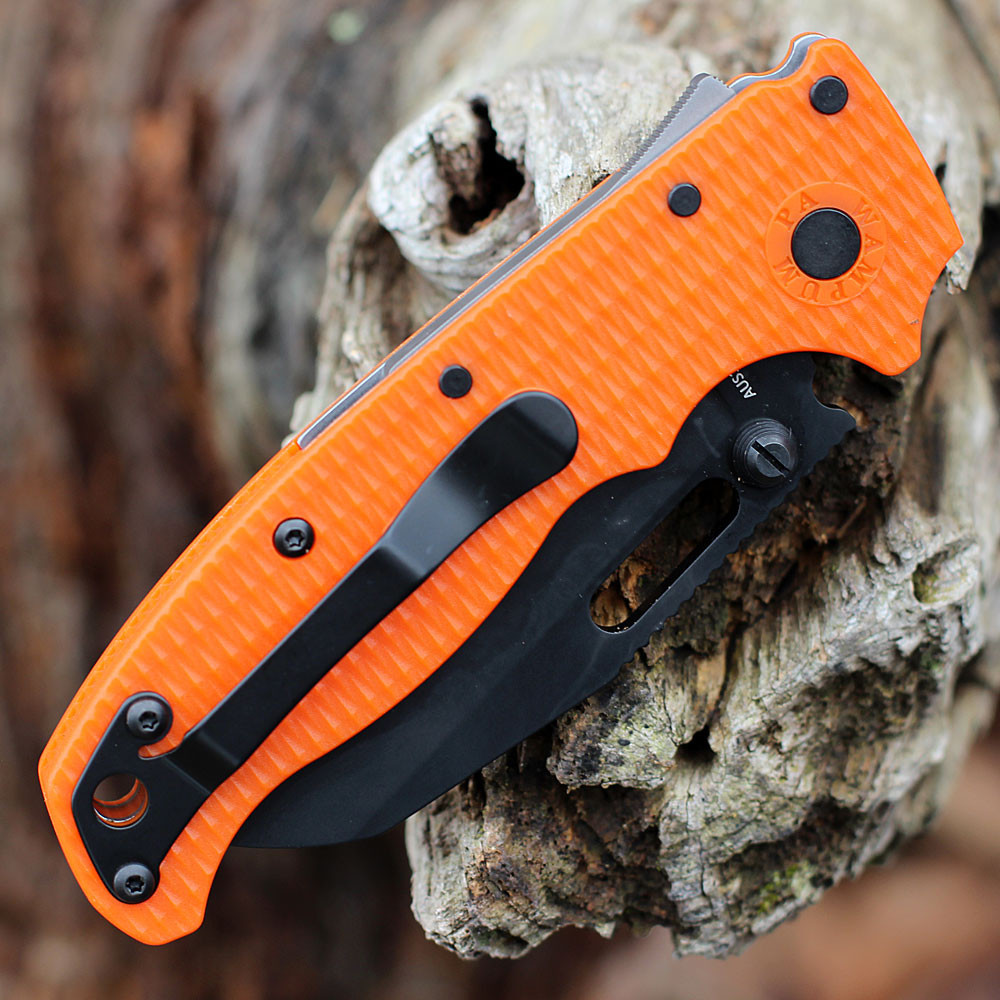 Demko AD20.5 Shark Lock | Orange Shark Foot - Knifeworks