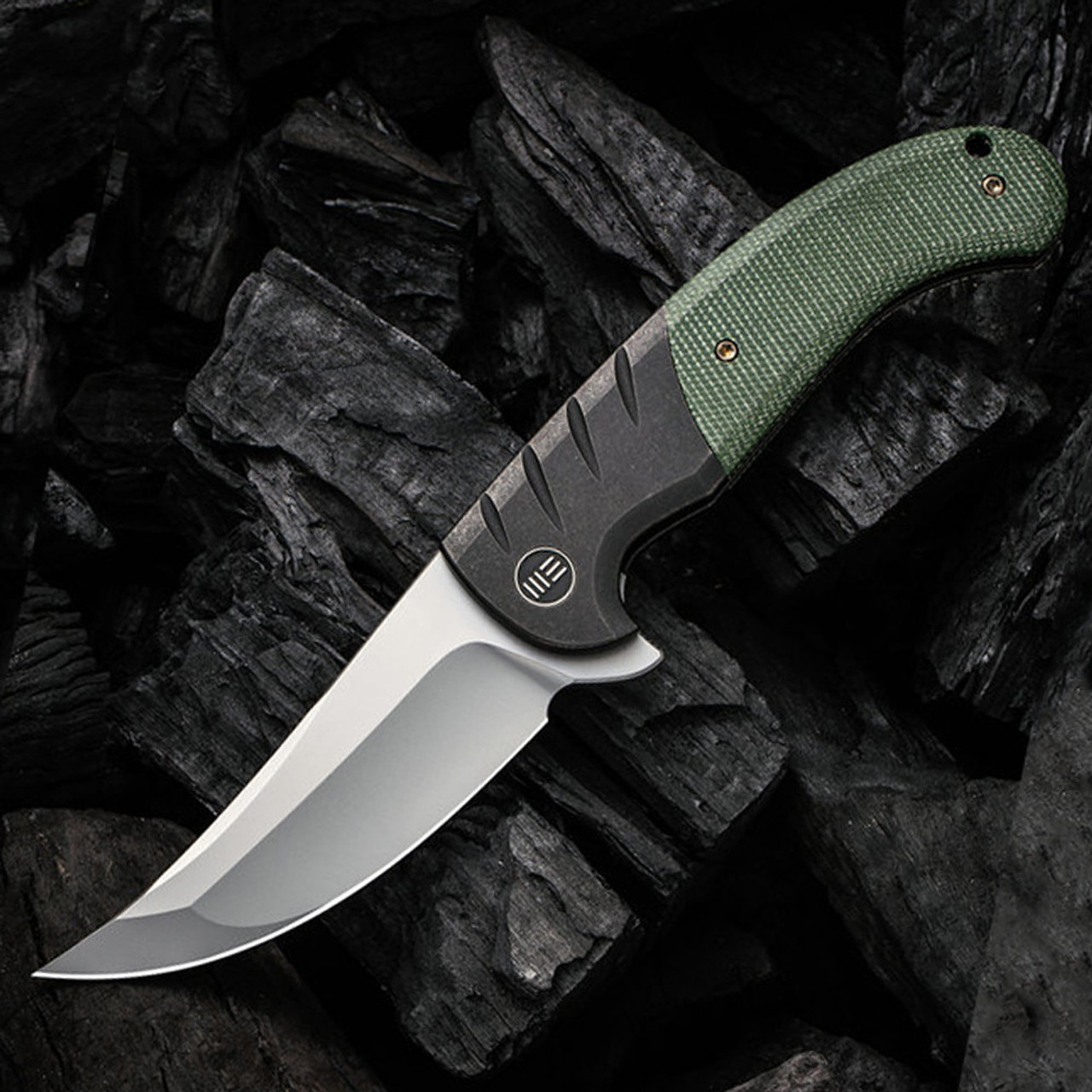 WE Knife Curvaceous Green Micarta / Ti (3.70" CPM-20CV Bead Blast) WE20012-2