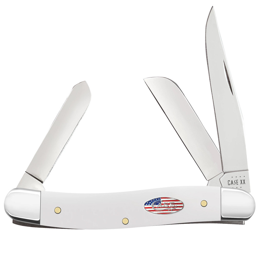 Case Medium Stockman | 71225 Smooth White Synthetic - Knifeworks