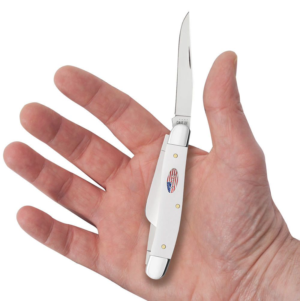 Case Medium Stockman | 71225 Smooth White Synthetic - Knifeworks