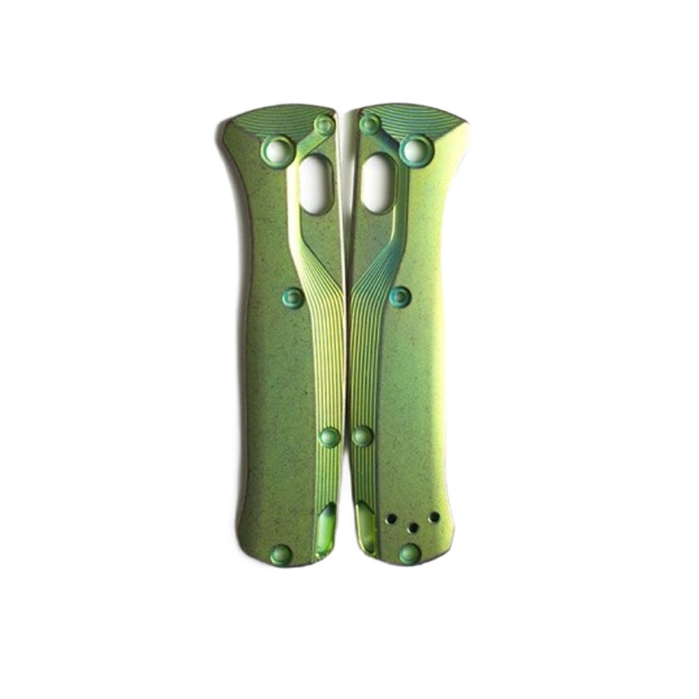 Flytanium Limited Edition "Terra Firma" Ti Crossfade Scales - MINI Benchmade Bugout -Knifeworks