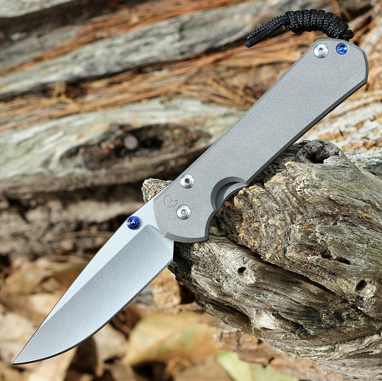 Chris Reeve Knives Large Sebenza 31 (L31-1000-001) 3.61" CPM-MagnaCut Stonewashed Drop Point Blade, Gray 6AI4V Titanium Handles