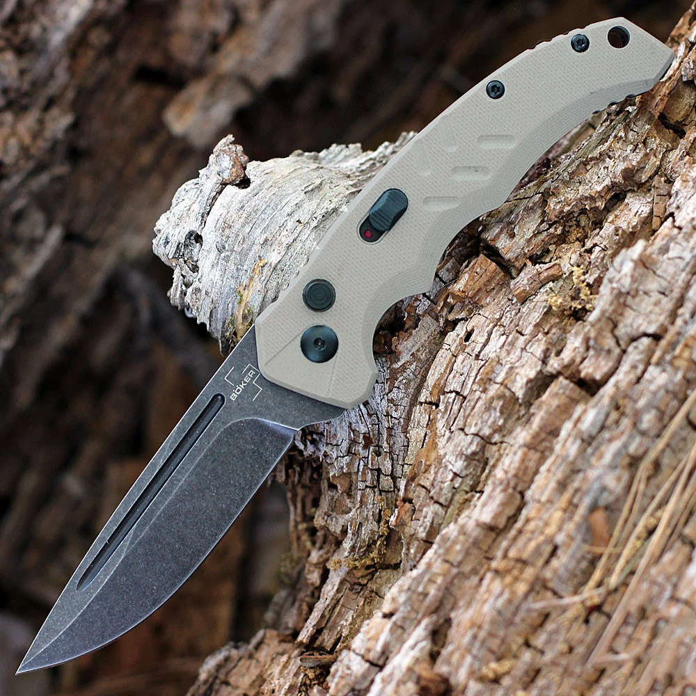 Boker Plus Intention II Automatic Coyote G-10 (3.2" D2 Blk SW) 01BO483