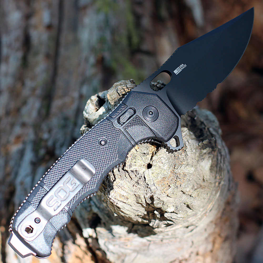 SOG Seal XR | Blk S35VN Partially Serrated | Knifeworks